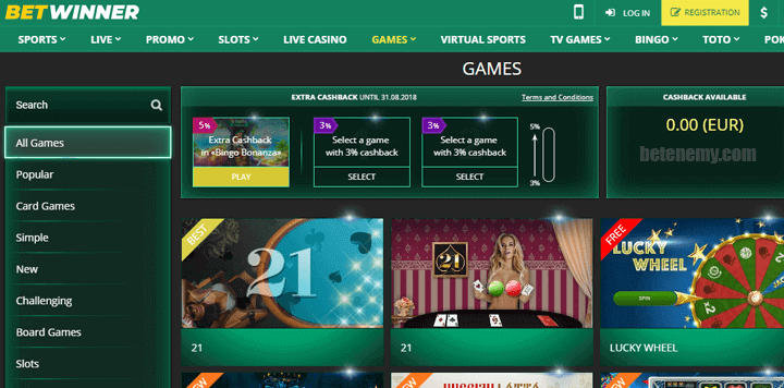 BetWinner games