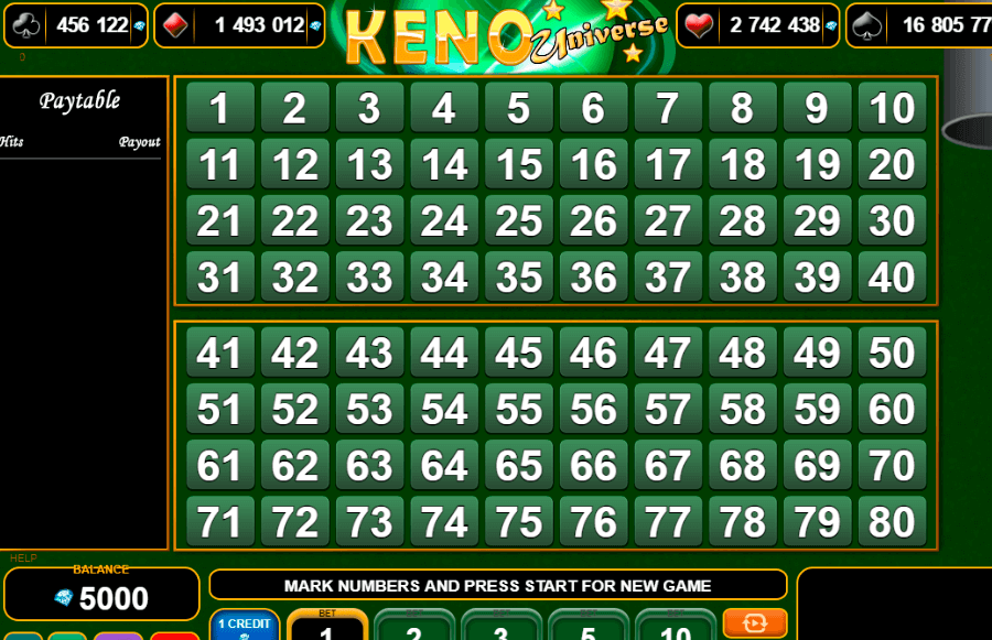 Keno Universe казино игра