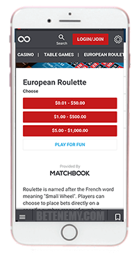 Matchbook mobile app for iphone