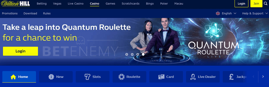 William hill menu