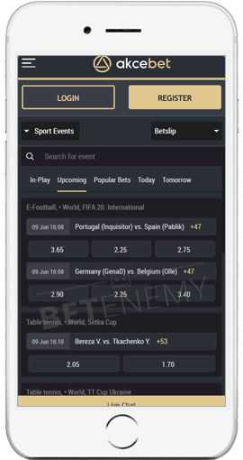 akcebet ios sports events